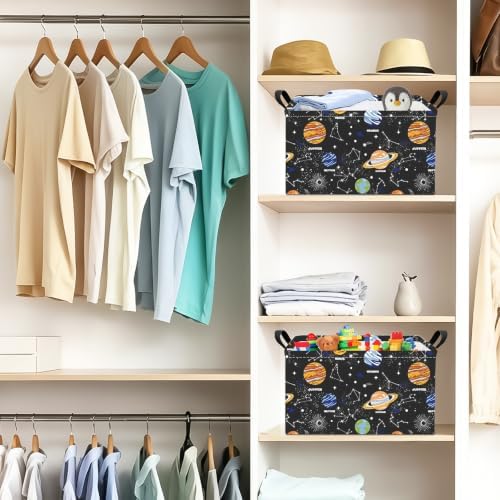 Rectangular Solar System Planet Storage Bin, Closet Organizer Basket - Image 6