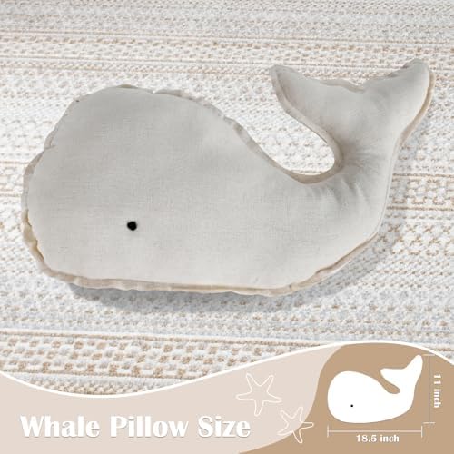 Marble Empire Whale Pillow Linen, Whale Throw Pillows - Image 4