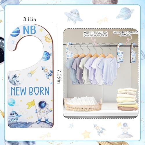Baby Closet Dividers 8PCS, Outer Space Themed Wooden Double-Sided Clothes Size - Image 6