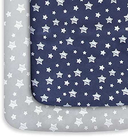 Pack and Play Sheets Boy, Mini Crib Sheets, Stretchy Playard Fitted Sheet by Moonsea