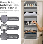 Over The Door Organizer 4 Shelves & 4 Side Pockets, Large Storage Rack - Image 3