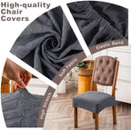 Genina Waterproof Chair Covers Set of 6, Dining Chair Cover, Dark Gray - Image 2
