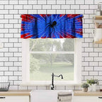Spider Web Boys Blue Kitchen Curtain Valances Window Kids Girls Teens Rod - Image 4