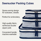 Seersucker Packing Cubes, 3 Pack Blank - Image 2