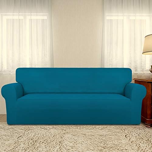 PureFit Stretch Oversized Couch Covers Sofa Slipcovers Peacock Blue - Image 2