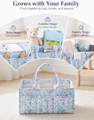 Quilted Diaper Caddy Organizer - Image 4