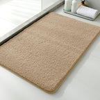 Polyester Bathroom Rug 24"x36" Light Brown, Non-Slip Soft Bath Mat by Kildoss