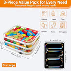 YQBRAO Clear Hard Shell Zipper Cases, 3 Large Travel Organizers - Image 4