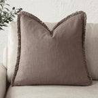 Foindtower Decorative Linen Fringe Throw Pillow Covers Cozy Boho Farmhouse by Foindtower
