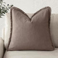 Foindtower Decorative Linen Fringe Throw Pillow Covers Cozy Boho Farmhouse by Foindtower