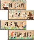 4 Pieces Woodland Nursery Decor Safari wall art Be kind brave curious Cute by Yookeer