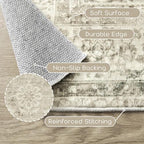 Cream and Light Tan Rugs Washable Vintage Soft Large Living Room Rug 9x12 - Image 3