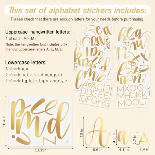 Boao Personalized Name Wall Decal Large Cursive Letter Stickers Big Alphabet - Image 2