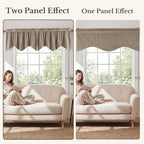 StangH Camel Beige Scalloped Valance Curtains 52x18 Inch, 1 Panel - Image 7