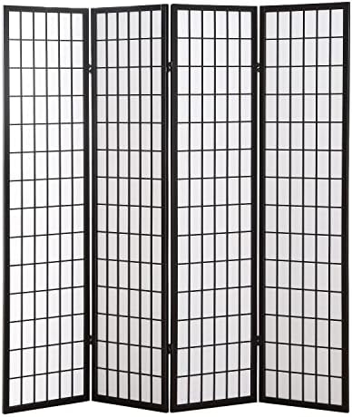 Roundhill Furniture Oriental Shoji 4 Panel Screen Room Divider by RoundhillFurniture