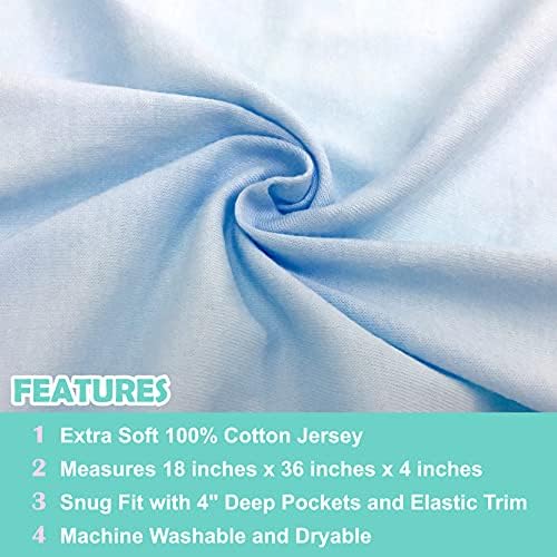 American Baby Company 100% Natural Cotton Fitted Cradle/Bassinet Sheet 36" x 18" - Image 3