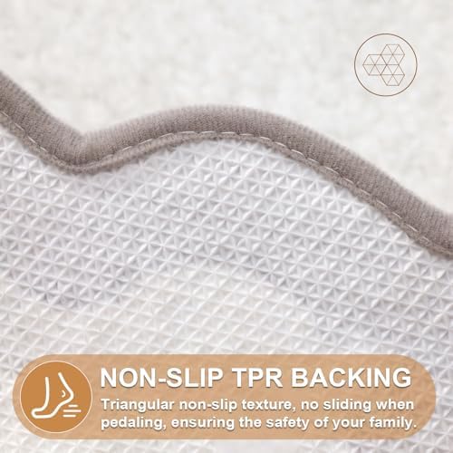 ORTIGIA Long Cute Scalloped Bathroom Rugs Runner, Fun Gray Plush Microfiber - Image 6