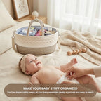 Baby Diaper Caddy Organizer, 5 Grids, 8 Pockets, Shoulder Strap Portable - Image 4