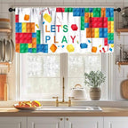 Building Blocks Window Valance, Colorful Brick Constructor Boys Kids Girls Baby - Image 3
