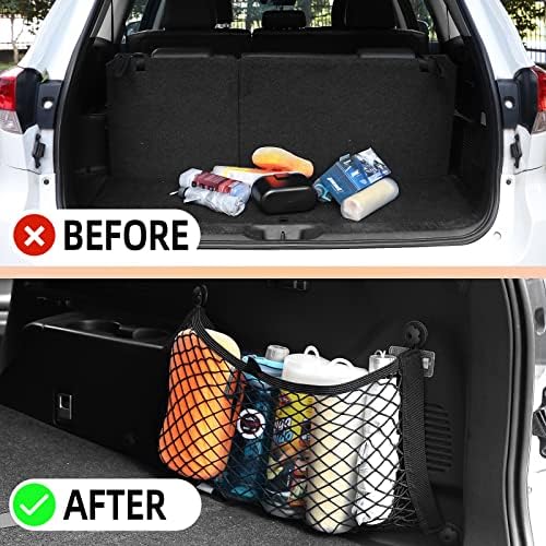 Small Cargo Net for Car Trunk Storage, 2 Pack Elastic Mesh Net Pocket Organizer - Image 4