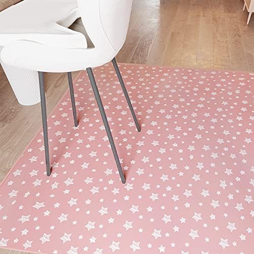 Extra Large Splat Mat, Baby Feeding Table Cloth 54''x72'' Pink Star - Image 6