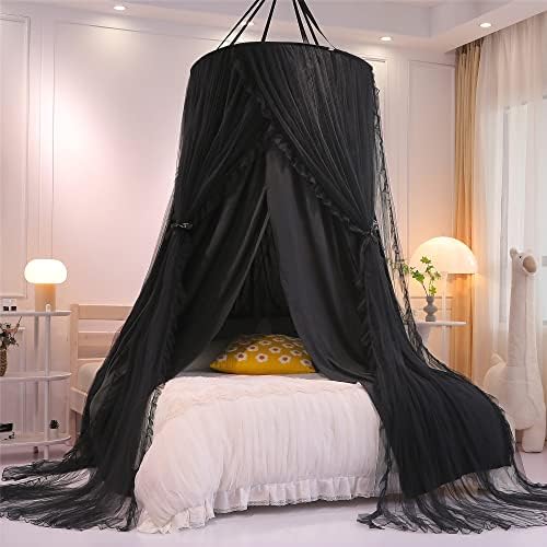 VETHIN Double Layer Princess Round Dome Canopy Bed Curtain - Image 2