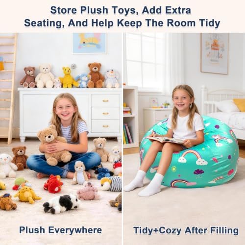Lukeight Stuffed Animal Storage Bean Bag Chair Cover - Image 3