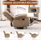 Velvet Upholstered Glider Recliner Chair – 360° Swivel Rocker Chair - Image 4