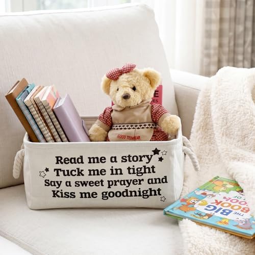 Marsui 1 Pcs Read Me a Story Book Storage Basket, Tuck Me in Tight - Image 4