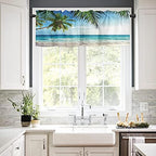 Vandarllin Valance Curtains for Kitchen Window, Palms Tree Ocean Tropical Sea - Image 2
