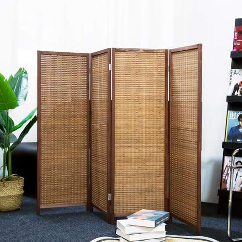 Furnnylane 4 Panel Short Room Divider Screen, Small Bamboo Panel Divider - Image 5