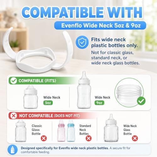 4 Pack Baby Bottle Handles for Evenflo Wide Neck Bottle 5oz & 9oz - Image 4