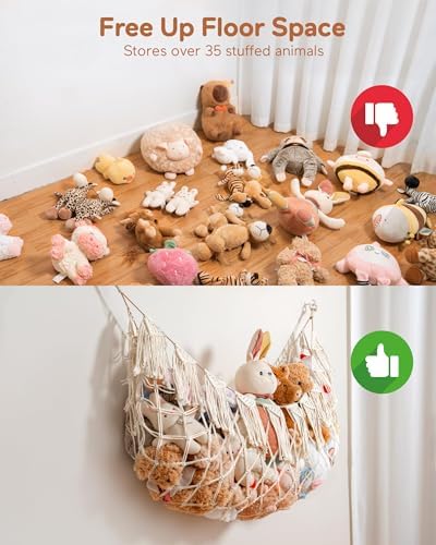 Boho Stuffed Animal Hammock, Falt Wall or Corner Hanging - Image 6