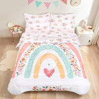 Toddler Bedding Sets Twin Size for Girls, Rainbow Toddler Crib Bedding Set 5 by PeaPod