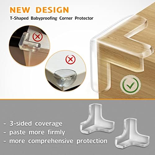 14 Pack Clear Corner Protectors, T-Shaped Table Edge Guards, Baby Safety Bumpers - Image 2
