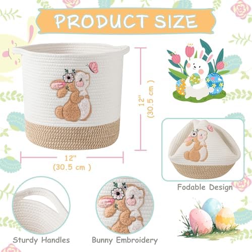 Toy Storage Baskets Woven Cotton Rope Storage Basket - Image 5