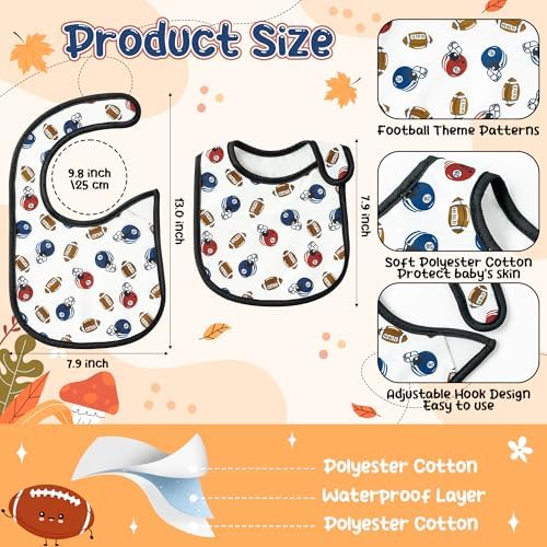 7Pcs Cotton Waterproof Baby Bibs Hook Loop Closure Newborn Bib Keepsake Baby - Image 2