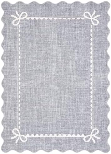 GarveeHome Scalloped Bow Rug 8x10 Washable Grey Rug - Image 5
