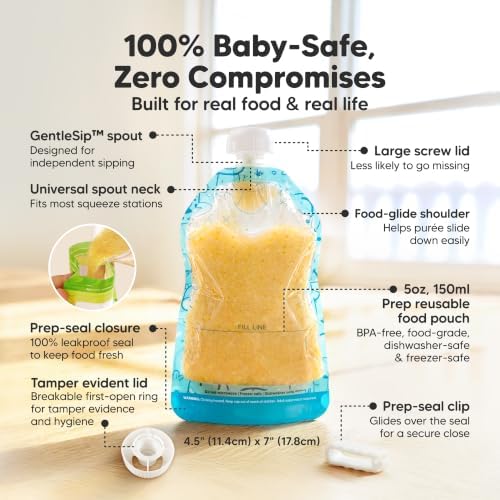12-Pack Reusable Baby Food Pouches Refillable - Image 3
