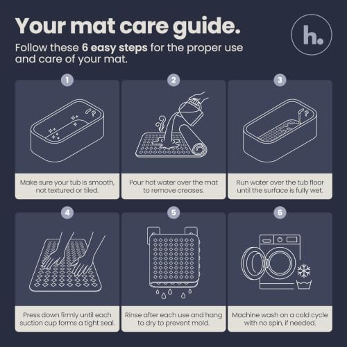 homerella Bathtub Mat Non Slip 35x16 Shower Mat Non Slip Anti Mold BPA Free - Image 7