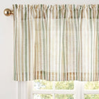 jinchan Linen Boxter Striped Kitchen Valances Multi Green 50 x 16 2 Panels - Image 2
