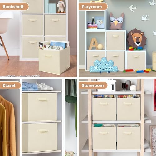 STORAGE MANIAC Storage Cubes, 13 Inch 6 Pack Collapsible Fabric Shelf Bins - Image 5