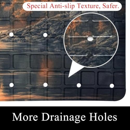 Shower Mat Bathtub Mat, 26.8x15.1 inch, Non-Slip Bath Mat - Image 2