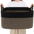 65L Laundry Basket with Handles, Woven Blanket Basket by HZFTJOY