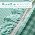 2 Pack Spa Blue White Gingham Euro Pillow Sham Covers 26''x26'' - Image 4