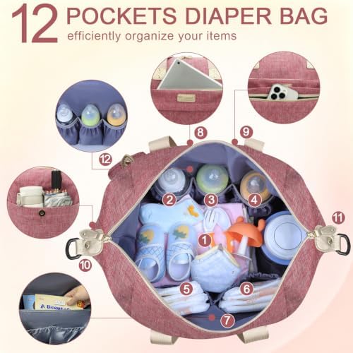 Pritent Diaper Bag Tote Waterproof Maternity Baby Bags - Image 4