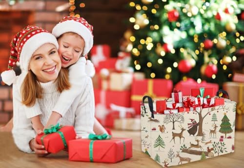 Sanjiaofeng Rectangular Christmas Basket Animal Storage Bins, Cute Storage - Image 3