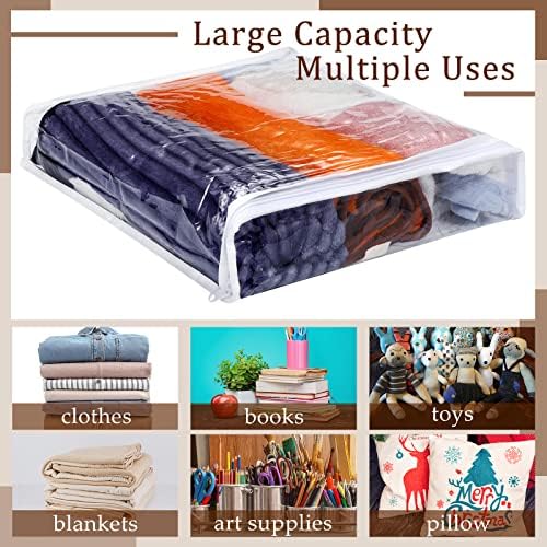 Kingdder 16 Pcs Clear Zippered Storage Bags Plastic Sweater Bag - Image 6