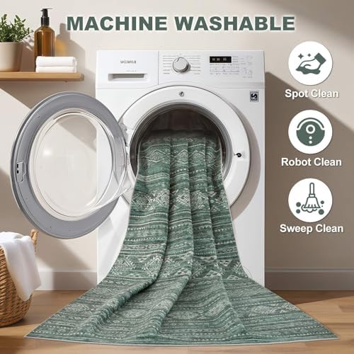 Nakagishi 6x9 Area Rugs Living Room: Washable Boho Large Neutral Soft Farmhouse - Image 3