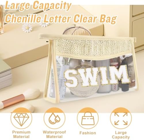 Iqimott Clear Patch Makeup Letter Bag, Boho Letter Bag - Image 4